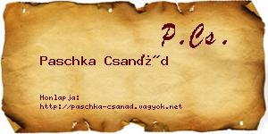Paschka Csanád névjegykártya